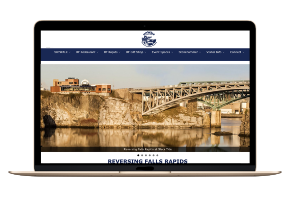 Portfolio - Skywalk St. John Reversing Falls Rapids - website re-design by Intent Design Studio