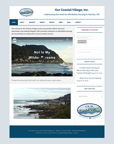 Our Coastal Village website design by Intent Design Studio