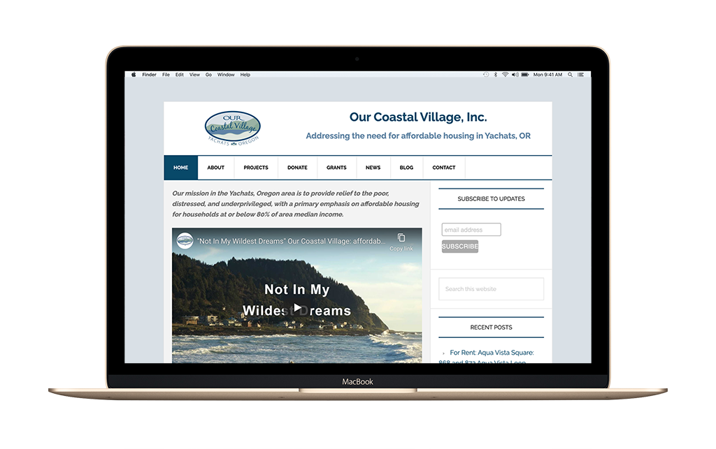 Our Coastal Village - website design by Intent Design Studio